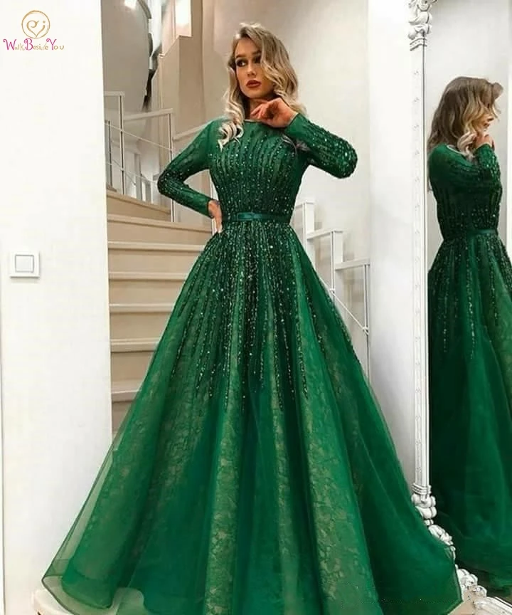 Arabic Dark Green Evening Dresses A Line Muslim 2019 Boat Neck Long Sleeve Lace Sequined Tulle Long Prom Party Dresses Plus Size
Arabic Dark Green Evening Dresses A Line Muslim 2019 Boat Neck Long Sleeve Lace Sequined Tulle Long Prom Party Dresses Plus Size