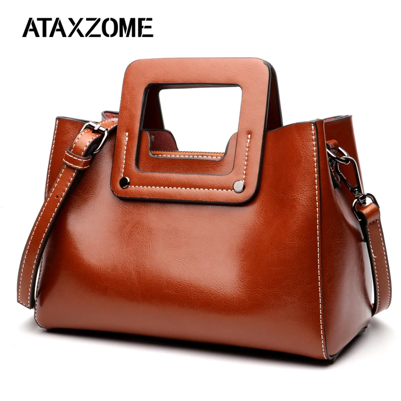 ATAXZOME Genuine Cowhide Leather Message Bag shoulder Crossbody bag for women Luxury oil wax Real leather handbag design tote
ATAXZOME Genuine Cowhide Leather Message Bag shoulder Crossbody bag for women Luxury oil wax Real leather handbag design tote