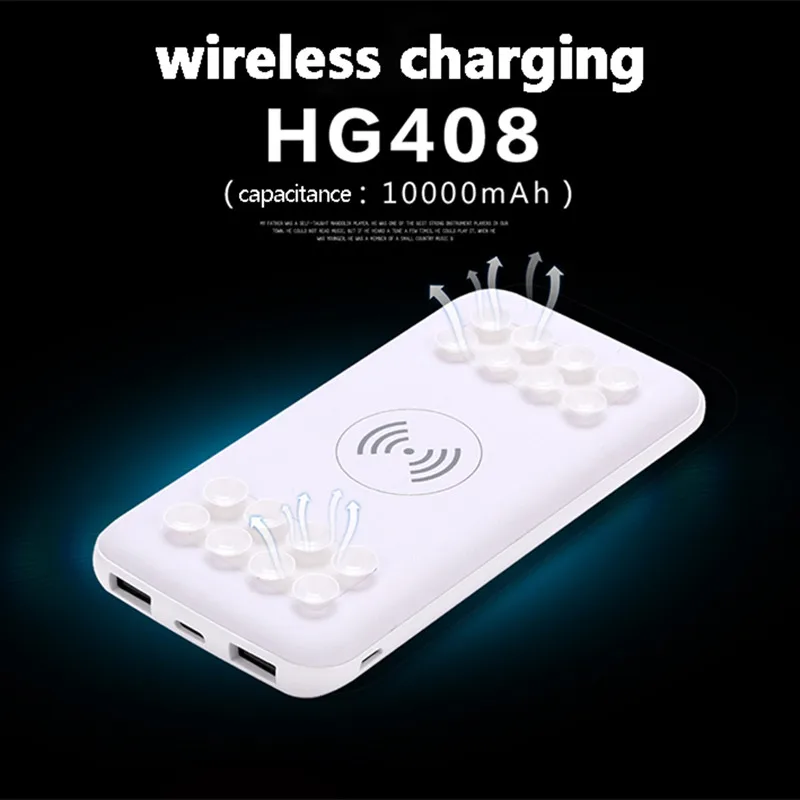 2018 New Wireless Charging 10000mAh Power Bank Suction Cup Type Lightweight Portable Dual-USB Fixed Phone Fashion Ultrathin
2018 New Wireless Charging 10000mAh Power Bank Suction Cup Type Lightweight Portable Dual-USB Fixed Phone Fashion Ultrathin