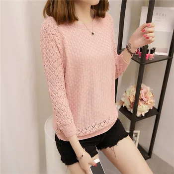 The new han edition loose turtleneck sweater female 7 minutes of sleeve hook flower hollow out low round collar knitting render
The new han edition loose turtleneck sweater female 7 minutes of sleeve hook flower hollow out low round collar knitting render