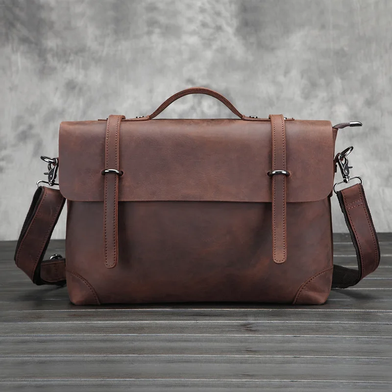 Vintage Crazy Horse Genuine Leather Men Shoulder Bag Crossbody Handbag Bag Laptop Male Business Solid Casual Office Messenger
Vintage Crazy Horse Genuine Leather Men Shoulder Bag Crossbody Handbag Bag Laptop Male Business Solid Casual Office Messenger