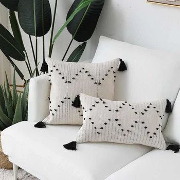White Black Geometric cushion cover Tassels pillow cover Woven for Home decoration Sofa Bed 45x45cm/30x50cm
White Black Geometric cushion cover Tassels pillow cover Woven for Home decoration Sofa Bed 45x45cm/30x50cm