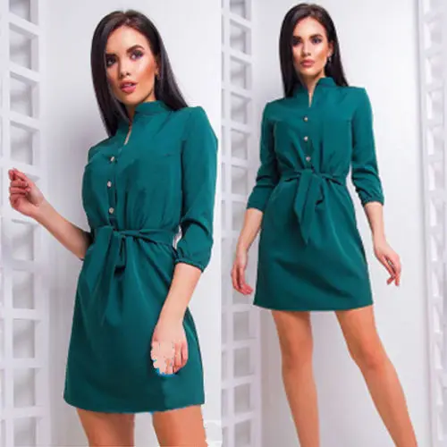 Women Solid Casual Clothes Long Sleeve Mini Dress Party Beach Dress Shirt Dress Casual Sundress
Women Solid Casual Clothes Long Sleeve Mini Dress Party Beach Dress Shirt Dress Casual Sundress