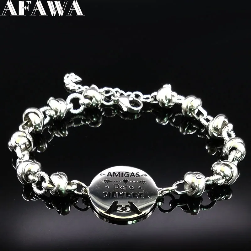 2018 New Fashion AMIGAS Stainless Steel Charm Bracelet Women Silver Color Friend Bracelet Jewelry pulsera amistad B18105
2018 New Fashion AMIGAS Stainless Steel Charm Bracelet Women Silver Color Friend Bracelet Jewelry pulsera amistad B18105