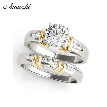 AINUOSHI Trendy 925 Sterling Silver Women Wedding Engagement Ring Sets Yellow Gold Color 1ct Round Aniversary anillos de plata
AINUOSHI Trendy 925 Sterling Silver Women Wedding Engagement Ring Sets Yellow Gold Color 1ct Round Aniversary anillos de plata