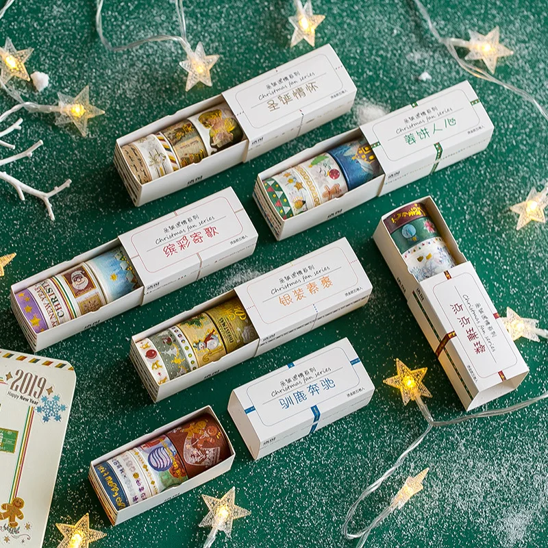 5Pcs/Set Christmas Bronzing Series Washi Tape Xmas Tree Snowman Adhesive Tape DIY Scrapbooking Sticker Masking Tape
5Pcs/Set Christmas Bronzing Series Washi Tape Xmas Tree Snowman Adhesive Tape DIY Scrapbooking Sticker Masking Tape