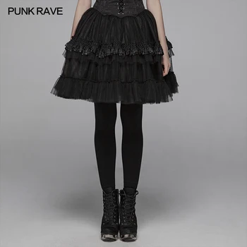 PUNK RAVE Women's Lolita Multilayered Floral Mesh Bubble Black Short Half Skirt Goth Harajuku Lace Dark Skirts Women
PUNK RAVE Women's Lolita Multilayered Floral Mesh Bubble Black Short Half Skirt Goth Harajuku Lace Dark Skirts Women