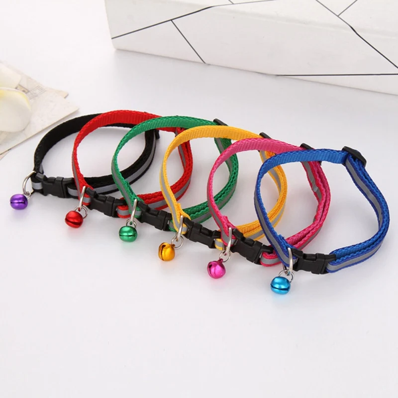 Hot Cute Dog Pet Glossy Reflective Collar Safety Buckle Bell Strap 12 Colors Adjustable strap
Hot Cute Dog Pet Glossy Reflective Collar Safety Buckle Bell Strap 12 Colors Adjustable strap