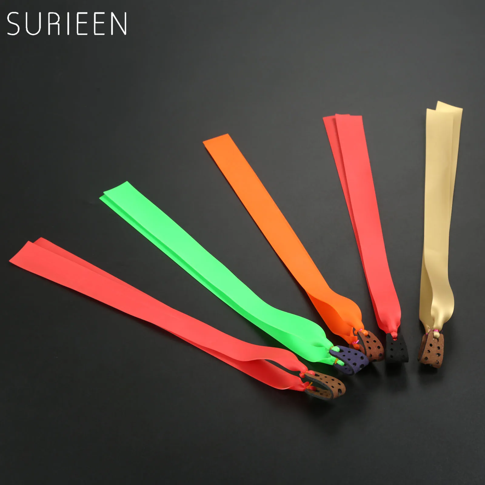 

SURIEEN 5pcs/lot Slingshots Rubber Band Flat Elastic Resilient Tube for Hunting Slingshot Catapult Shooting 0.65mm Random Color