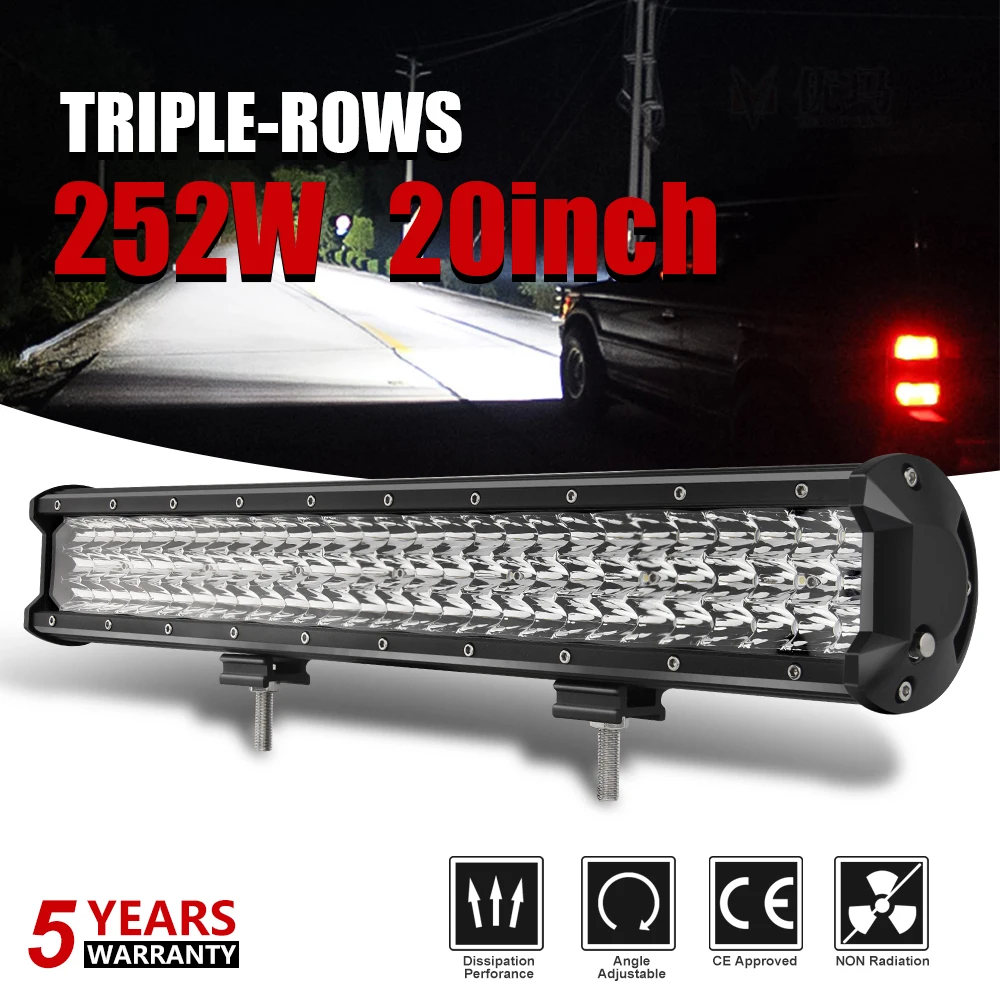 CO LIGHT 7D 20inch 252W 3-row LED Light Bar Spot Led Beams Offroad Led work light 12V 24V for SUV ATV 4x4 4WD Trailer Truck Lada
CO LIGHT 7D 20inch 252W 3-row LED Light Bar Spot Led Beams Offroad Led work light 12V 24V for SUV ATV 4x4 4WD Trailer Truck Lada