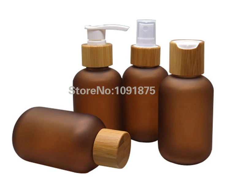 Free shipping 120ml brown color frosted PET bottles with bamboo caps, bamboo sprayers for commetic package
Free shipping 120ml brown color frosted PET bottles with bamboo caps, bamboo sprayers for commetic package