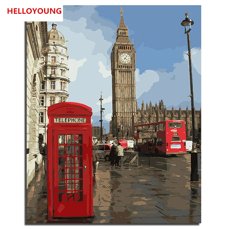 London street DIY Handpainted Oil Painting Digital Painting by numbers oil paintings chinese scroll paintings Home Decoration
London street DIY Handpainted Oil Painting Digital Painting by numbers oil paintings chinese scroll paintings Home Decoration