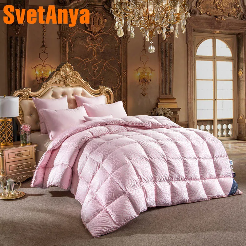 Svetanya Silk Cotton Goose Down Duvet 3d Quilted Quilt King Queen