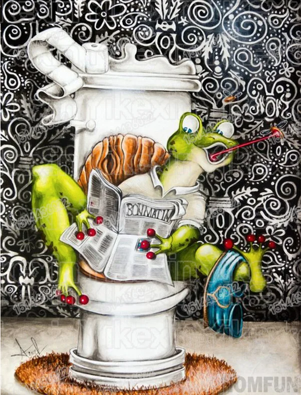 Full Round Drill 5D DIY Diamond Painting "Frog toilet" 3D Embroidery Cross Stitch 5D Home Decor Gift 
Full Round Drill 5D DIY Diamond Painting "Frog toilet" 3D Embroidery Cross Stitch 5D Home Decor Gift