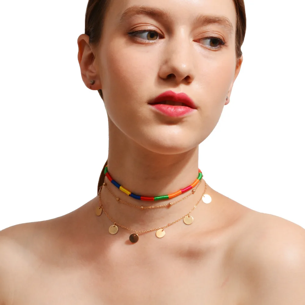 Bohemia Colorful Cotton Thread Choker Necklace Handmade Copper Sequin Pendant Neck Collar for Women Statement Necklace Jewelry
Bohemia Colorful Cotton Thread Choker Necklace Handmade Copper Sequin Pendant Neck Collar for Women Statement Necklace Jewelry