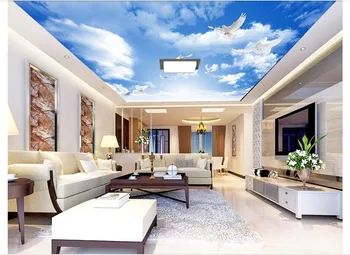 Custom Photo Wallpaper 3d zenith murals Pigeon ceiling background wall painting on blue sky white clouds sky ceiling mural decor
Custom Photo Wallpaper 3d zenith murals Pigeon ceiling background wall painting on blue sky white clouds sky ceiling mural decor
