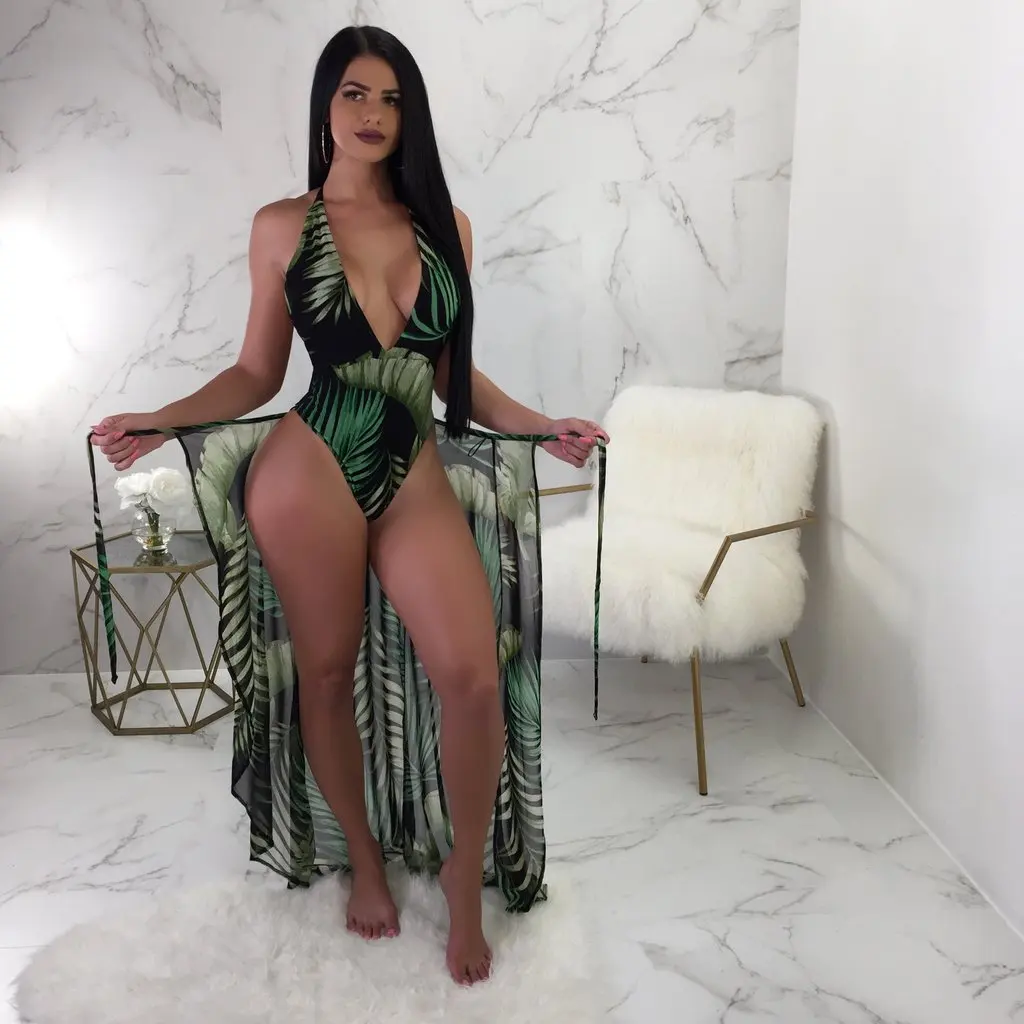 2019 Summer Leaf Print Two Piece Beachwear Boho Chic Bodysuit Women Romper Sexy Halter Backless Party Body Suit Bikini Swimwear
2019 Summer Leaf Print Two Piece Beachwear Boho Chic Bodysuit Women Romper Sexy Halter Backless Party Body Suit Bikini Swimwear