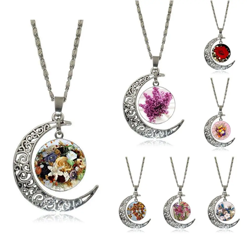 EJ Glaze Dried Flower Vintage Jewelry Silver Plated With Crescent Shaped Luminous Necklace For Woman Vintage Statement
EJ Glaze Dried Flower Vintage Jewelry Silver Plated With Crescent Shaped Luminous Necklace For Woman Vintage Statement