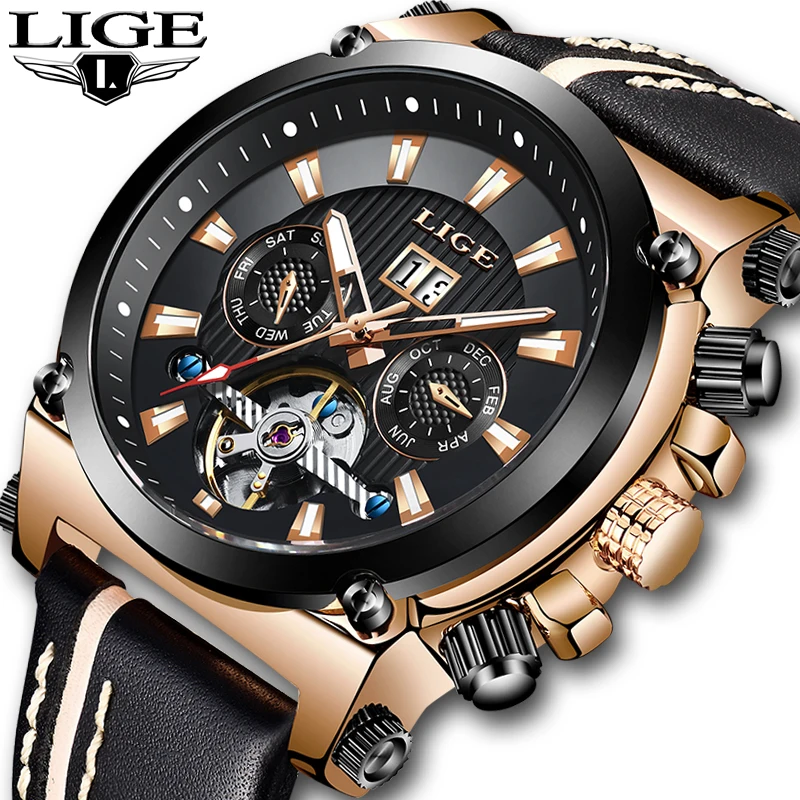 NewLIGE Men Watches Fashion Tourbillon Business Waterproof Watch Men Casual Leather Automatic Mechanical Watch Relogio Masculino
NewLIGE Men Watches Fashion Tourbillon Business Waterproof Watch Men Casual Leather Automatic Mechanical Watch Relogio Masculino
