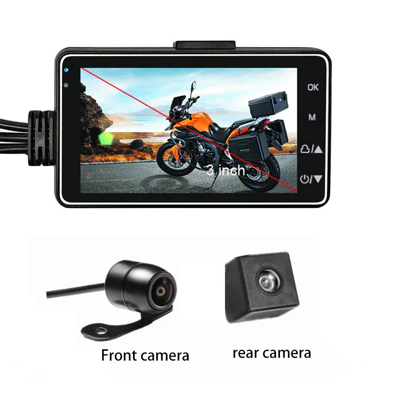 HD Motorcycle DVR Camera 3 inch Screen Motor Dash Cam Dual-track Front Rear Recorder Wareproof Lens Motorbike Video Recording
HD Motorcycle DVR Camera 3 inch Screen Motor Dash Cam Dual-track Front Rear Recorder Wareproof Lens Motorbike Video Recording