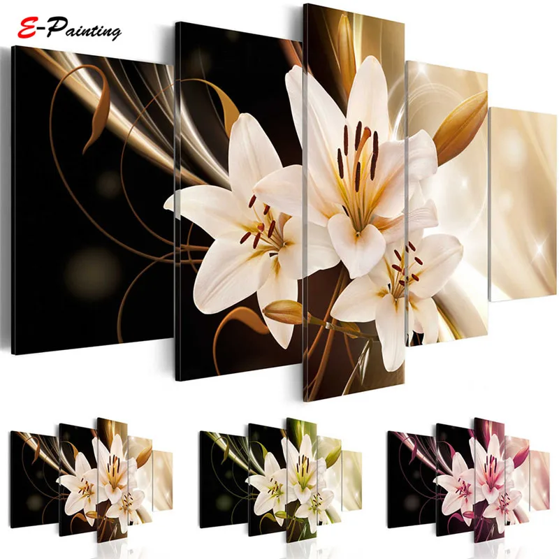 Modern Canvas Painting 5 Pieces Beautiful Floral Lilies Wall Art Picture Lily Flower Poster Living Room Home Decor Printing
Modern Canvas Painting 5 Pieces Beautiful Floral Lilies Wall Art Picture Lily Flower Poster Living Room Home Decor Printing