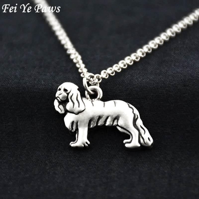 

Retro Vintage English Springer Spaniel & Cocker Spaniel Dog Pendant Long Chain Necklace Women Male Jewelery Chocker Choker