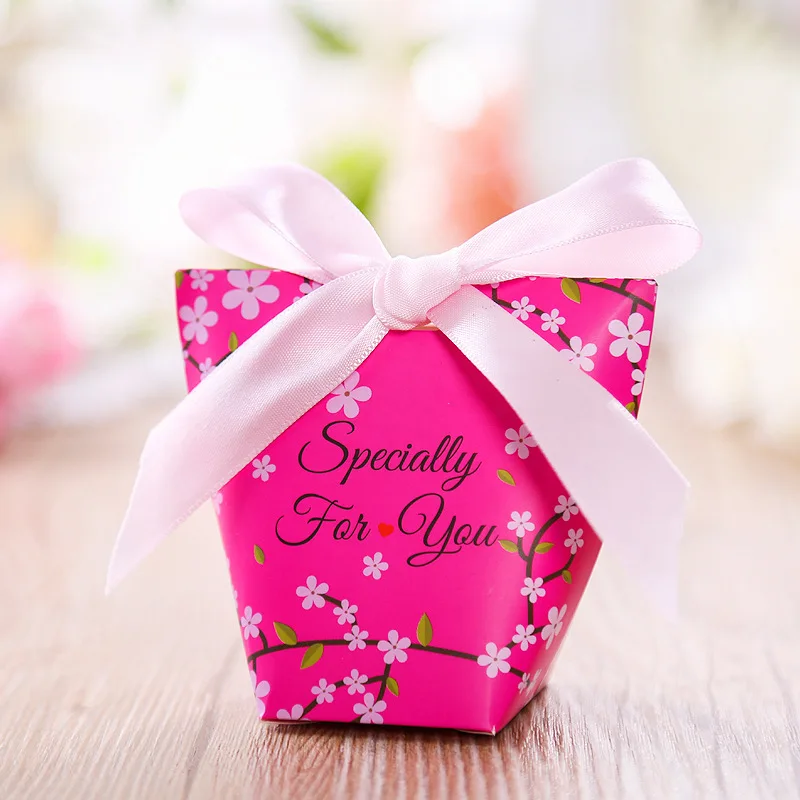 2/20/50Pcs Hollow Love Heart Mr & Mrs Favor Ribbon Gifts Box Candy Boxes Wedding 