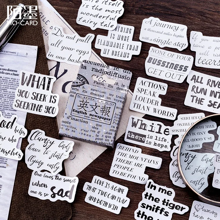 46 Pieces / Box Momo Boxed Sticker "English Newspaper" Sticker Sticker Handbook Diary Decoration Sealing Sticker 46 Pieces
46 Pieces / Box Momo Boxed Sticker "English Newspaper" Sticker Sticker Handbook Diary Decoration Sealing Sticker 46 Pieces