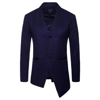 Men Irregular Hem Windbreaker Woolen Coat Men Casual Pure Color Standing Collar Slim Coats For Nice New Autumn Winter
Men Irregular Hem Windbreaker Woolen Coat Men Casual Pure Color Standing Collar Slim Coats For Nice New Autumn Winter