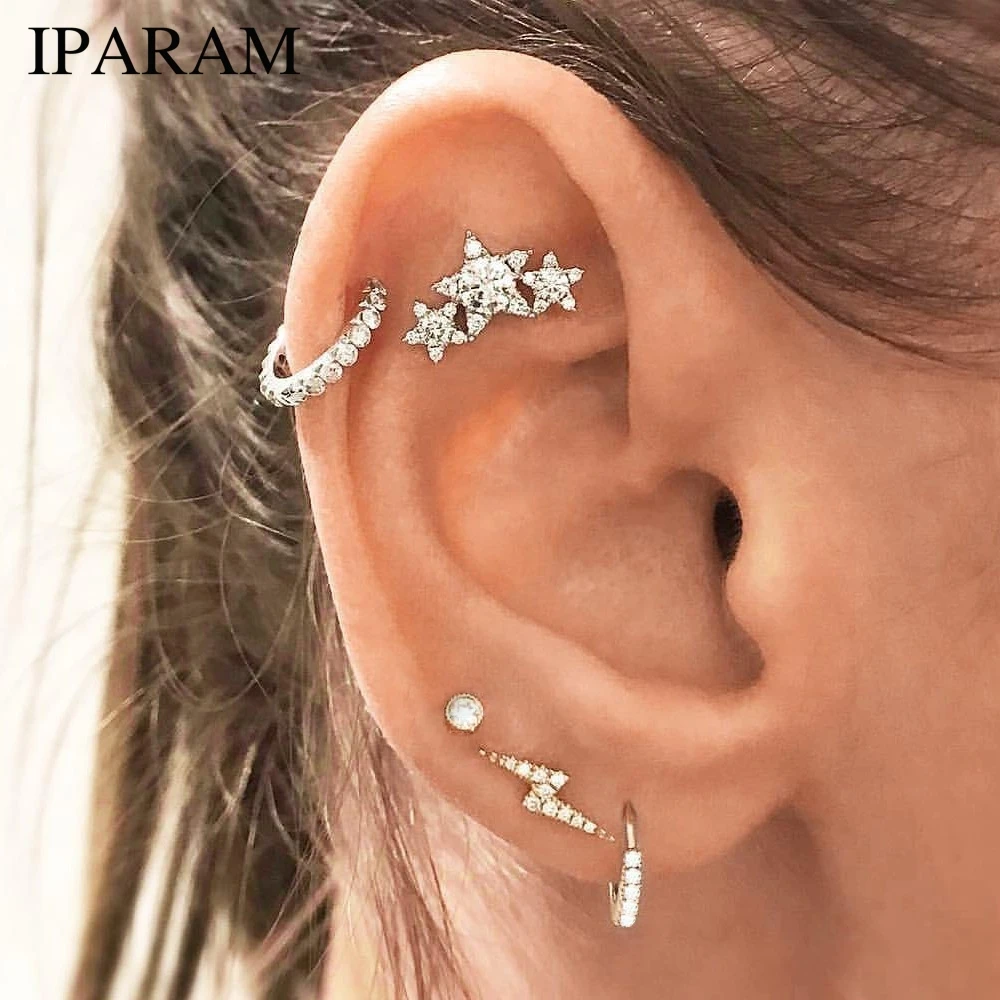 IPARAM 4Pcs/Set Star Lightning Crystal Rhinestone Pendant Silver Earrings Set Women Punk Fashion Jewelry Accessories
IPARAM 4Pcs/Set Star Lightning Crystal Rhinestone Pendant Silver Earrings Set Women Punk Fashion Jewelry Accessories