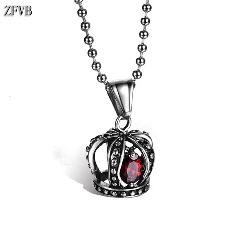 ZFVB Red Zircon CROWN Necklace for Women Men 316L Stainless Steel Classic Silver Color CROWN Pendant Necklaces Jewelry gifts
ZFVB Red Zircon CROWN Necklace for Women Men 316L Stainless Steel Classic Silver Color CROWN Pendant Necklaces Jewelry gifts