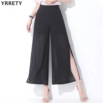 YRRETY Chiffon Side Split Pants Women Causal Wide Leg Split Trousers Female Solid Elastic Wasit Loose Pants 2018 Summer Fashion
YRRETY Chiffon Side Split Pants Women Causal Wide Leg Split Trousers Female Solid Elastic Wasit Loose Pants 2018 Summer Fashion