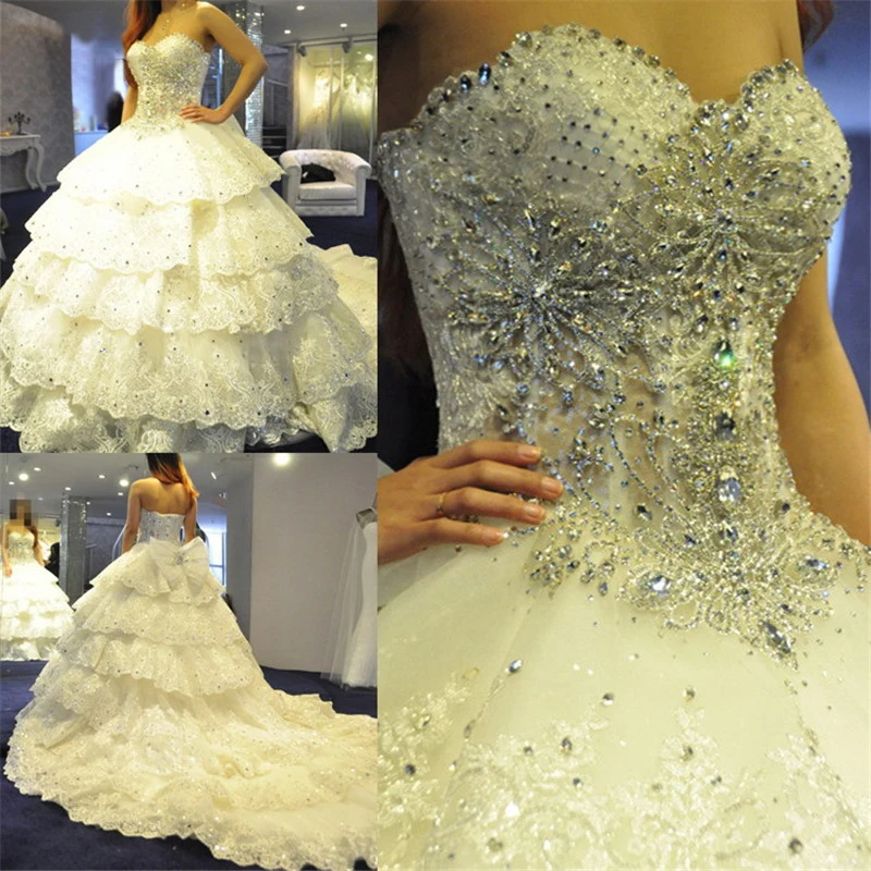 Luxury Lace Ball Gowns Wedding Dresses 2019 Sexy Sweetheart Lace Embroidery Crystal Corset Elegant Bridal Gowns for Women
Luxury Lace Ball Gowns Wedding Dresses 2019 Sexy Sweetheart Lace Embroidery Crystal Corset Elegant Bridal Gowns for Women
