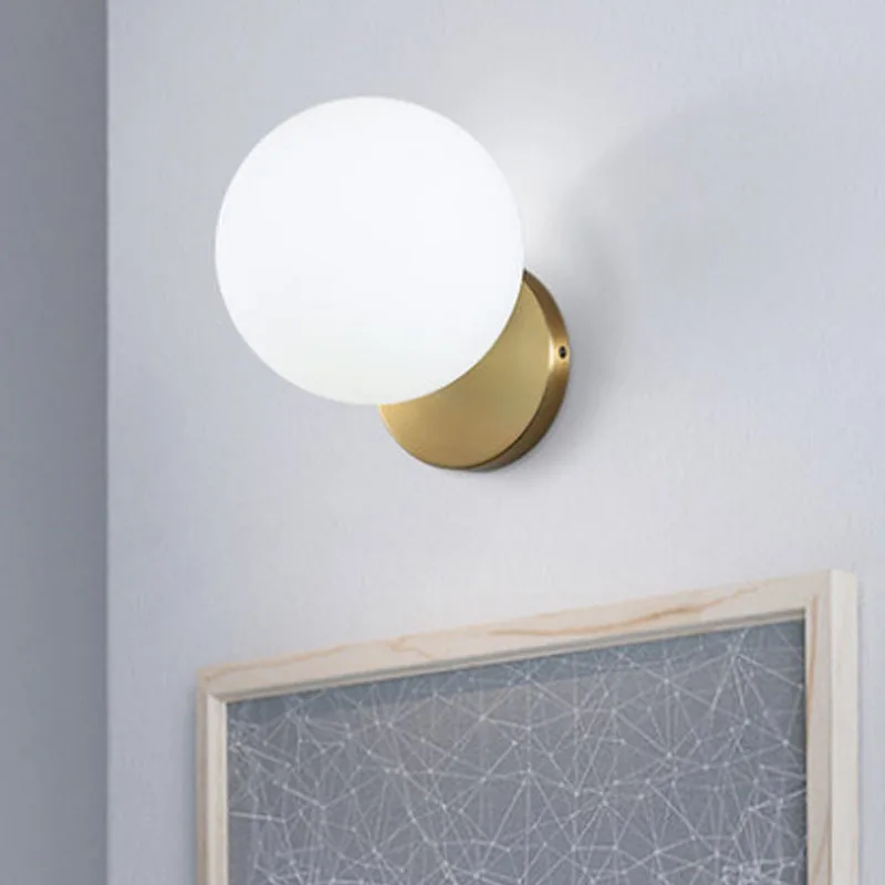 

led wall lamp glass ball contracted and contemporary corridor corridor balcony lights Nordic sitting room wall lamp