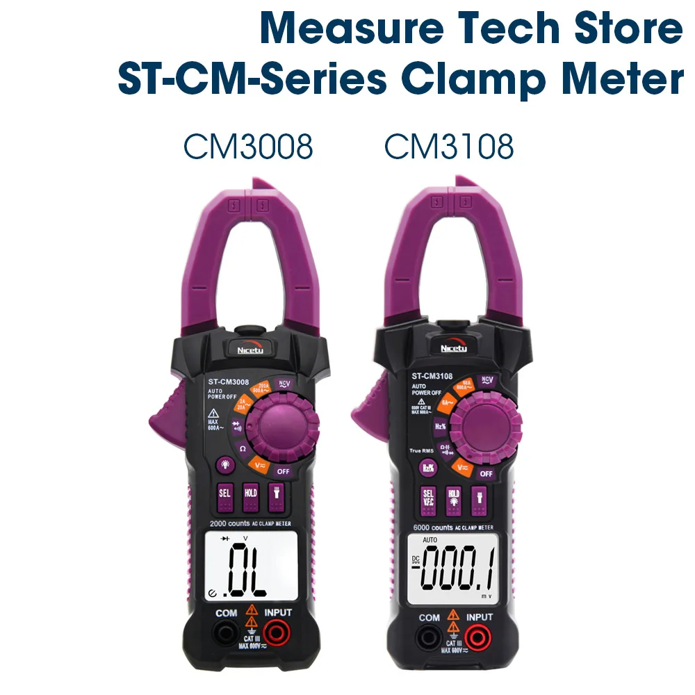 Nicetymeter ST-CM3108 6000 Counts Digital True RMS AC ClampMeter Measure Capacitance Resistance Mini Clamp meter NCV Led DIY
Nicetymeter ST-CM3108 6000 Counts Digital True RMS AC ClampMeter Measure Capacitance Resistance Mini Clamp meter NCV Led DIY