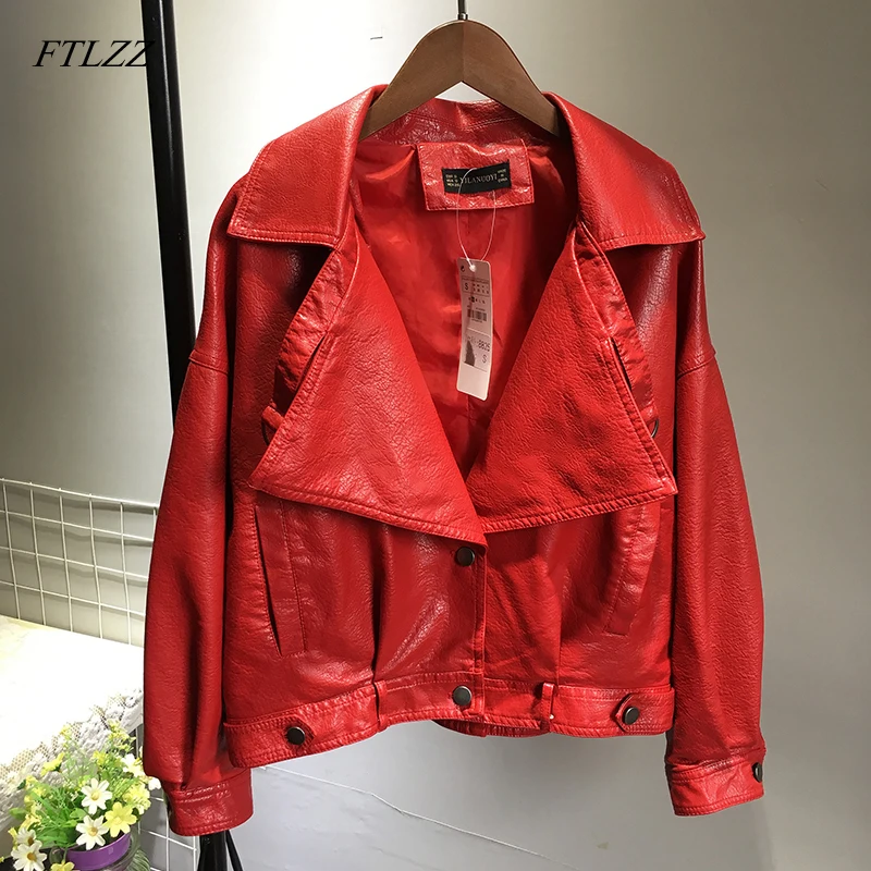 FTLZZ Women Faux Leather Jacket Bat Sleeve Short Biker Coat Vintage Punk Outwear Red Green Motorcycle Jackets Boy Friend Outwear
FTLZZ Women Faux Leather Jacket Bat Sleeve Short Biker Coat Vintage Punk Outwear Red Green Motorcycle Jackets Boy Friend Outwear