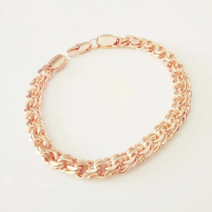 Men Bracelets New 585 Rose Gold Color Jewelry A Form of Weaving Long 7MM Wide Hand Catenary Gold Color Bracelet Men
Men Bracelets New 585 Rose Gold Color Jewelry A Form of Weaving Long 7MM Wide Hand Catenary Gold Color Bracelet Men