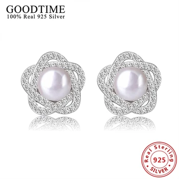 100% Real Genuine 925 Sterling Earrings Jewelry Solid 925 Silver Pearl Stud Earrings Brincos fashion women jewelry AJE083
100% Real Genuine 925 Sterling Earrings Jewelry Solid 925 Silver Pearl Stud Earrings Brincos fashion women jewelry AJE083