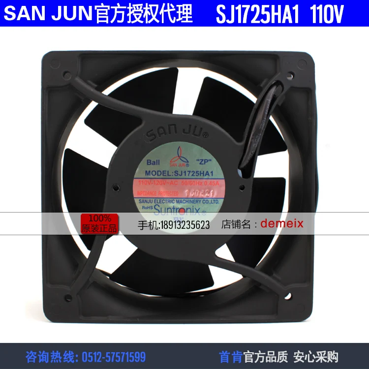 Новый вентилятор охлаждения с шарикоподшипником Suntronix SAN JUN SANJUN SJ1725HA1 110V 0.45A 15050
Новый вентилятор охлаждения с шарикоподшипником Suntronix SAN JUN SANJUN SJ1725HA1 110V 0.45A 15050