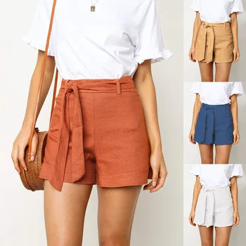Women Shorts New Summer Casual Solid Color Loose Shorts Female High Waist Stylish Cotton Linen Holiday Sashes Thin Shorts
Women Shorts New Summer Casual Solid Color Loose Shorts Female High Waist Stylish Cotton Linen Holiday Sashes Thin Shorts