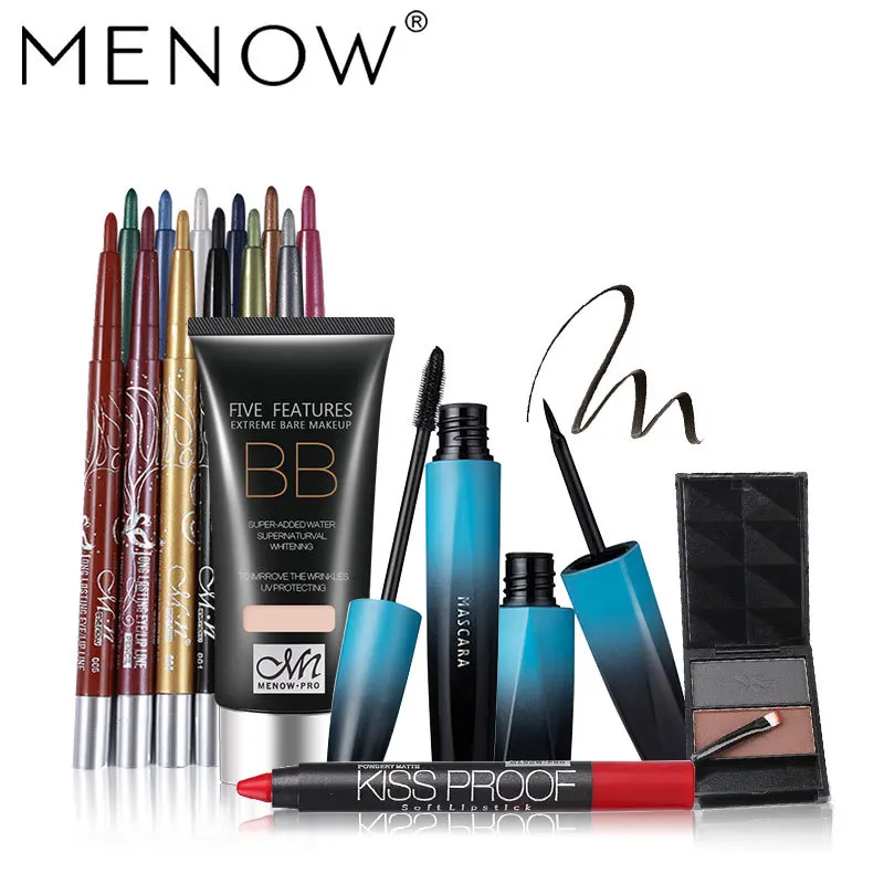 Menow 5 pcs Cosmetics Set BB cream &12 Colors Eye shadow &Waterproof Mascara Eyeliner kit &Matte lipstick &Eyebrow 5464
Menow 5 pcs Cosmetics Set BB cream &12 Colors Eye shadow &Waterproof Mascara Eyeliner kit &Matte lipstick &Eyebrow 5464