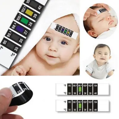 10pcs/Pack Newborn Baby Forehead Strip Head Thermometer Fever Body Test Temperature Check
10pcs/Pack Newborn Baby Forehead Strip Head Thermometer Fever Body Test Temperature Check