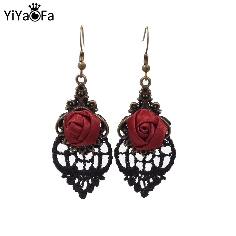 Handmade Dangle Earrings Gothic Rose Drop Earrings for Women Accessories Lace Earrings Women Party Jewelry YE-04
Handmade Dangle Earrings Gothic Rose Drop Earrings for Women Accessories Lace Earrings Women Party Jewelry YE-04