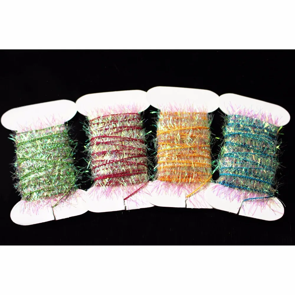 Tigofly 4 Cards 4 Colors 20m Tinsel Chenille Crystal Flash Multicolor Line Nymph Streamers Lure Making Fly Tying Materials
Tigofly 4 Cards 4 Colors 20m Tinsel Chenille Crystal Flash Multicolor Line Nymph Streamers Lure Making Fly Tying Materials