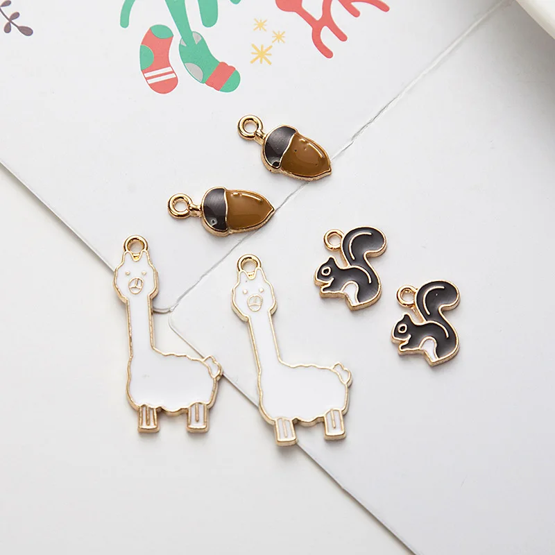 MRHUANG 10pcs/pack Alpaca Sheep Squirrel Pine nuts Enamel Charms Pendant for DIY Bracelet Hair Jewelry Components Golden Color
MRHUANG 10pcs/pack Alpaca Sheep Squirrel Pine nuts Enamel Charms Pendant for DIY Bracelet Hair Jewelry Components Golden Color