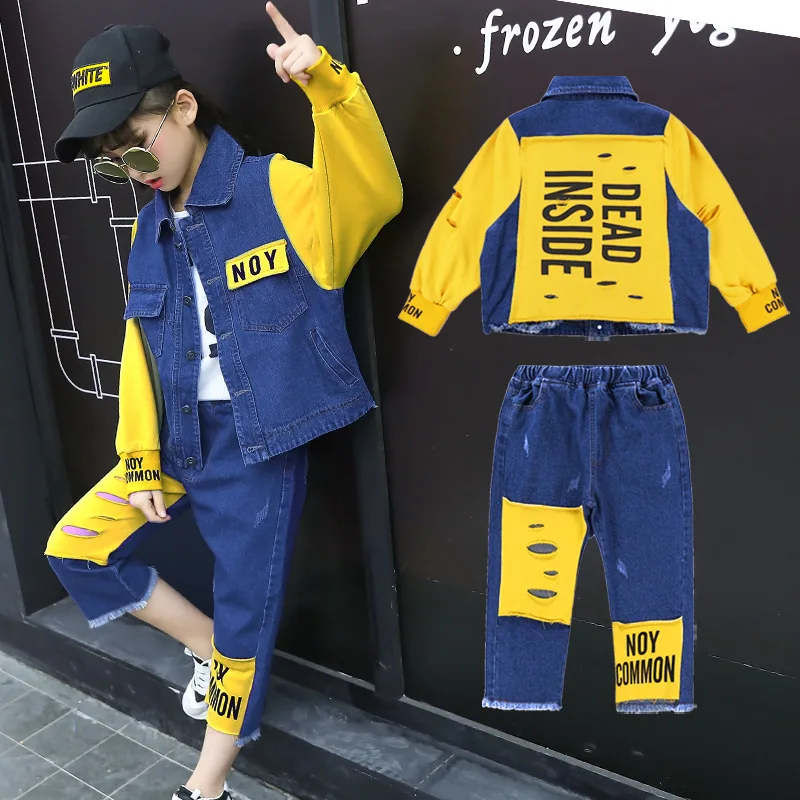 Girls 'spring and autumn streetwear jeans set 2019 new fashion children's cloth sets hip-hop girls denim suit kids jean sets
Girls 'spring and autumn streetwear jeans set 2019 new fashion children's cloth sets hip-hop girls denim suit kids jean sets