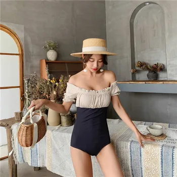 Korea Style One Piece Swimsuit Women Solid Swimwear Off Shoulder Monokini Push Up Trikini Pad Bathing Suit Patchwork Beachwear
Korea Style One Piece Swimsuit Women Solid Swimwear Off Shoulder Monokini Push Up Trikini Pad Bathing Suit Patchwork Beachwear
