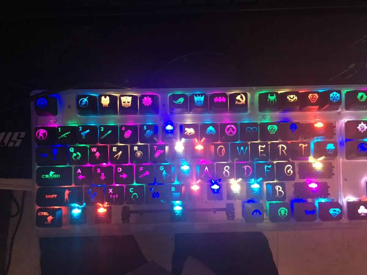 1 Set Dye Sublimation Personality ABS Key Caps Translucent Mechanical Keyboard Keycaps for Overwatch Poker key cap
1 Set Dye Sublimation Personality ABS Key Caps Translucent Mechanical Keyboard Keycaps for Overwatch Poker key cap