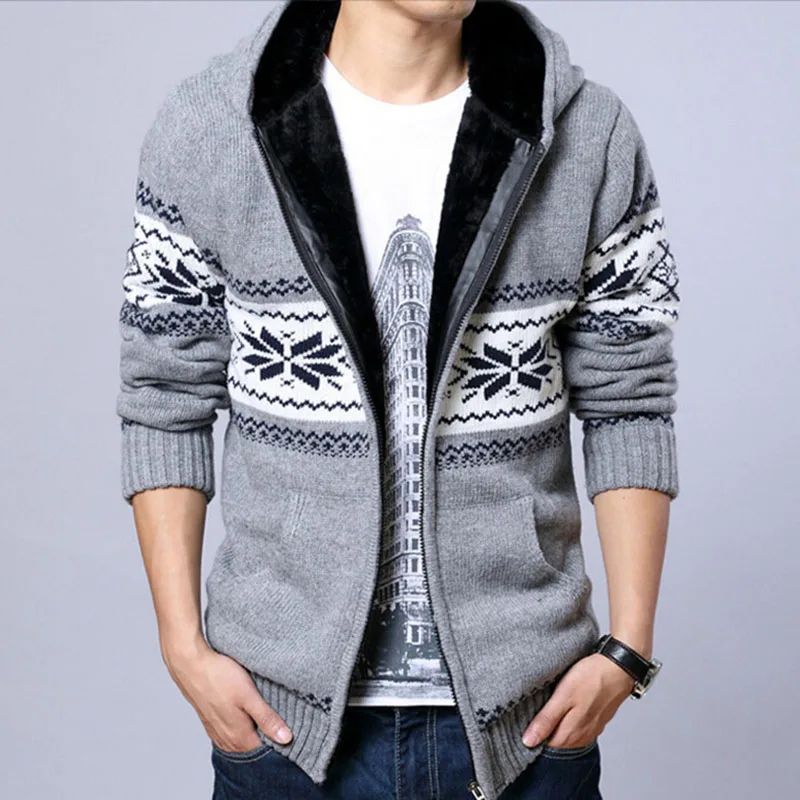Brand Mens Fleece Sweatercoat Winter Fashion Hood Zipper Slim Fit Knitting Thicken Sweater Coat Men Warm Outwear AF1622
Brand Mens Fleece Sweatercoat Winter Fashion Hood Zipper Slim Fit Knitting Thicken Sweater Coat Men Warm Outwear AF1622