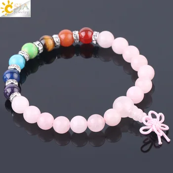 CSJA Natural Pink Quartz Crystal Beads Bracelet Handmade Braided Chinese Knot Buddha Reiki Prayer Bracelets for Women Girls F579
CSJA Natural Pink Quartz Crystal Beads Bracelet Handmade Braided Chinese Knot Buddha Reiki Prayer Bracelets for Women Girls F579